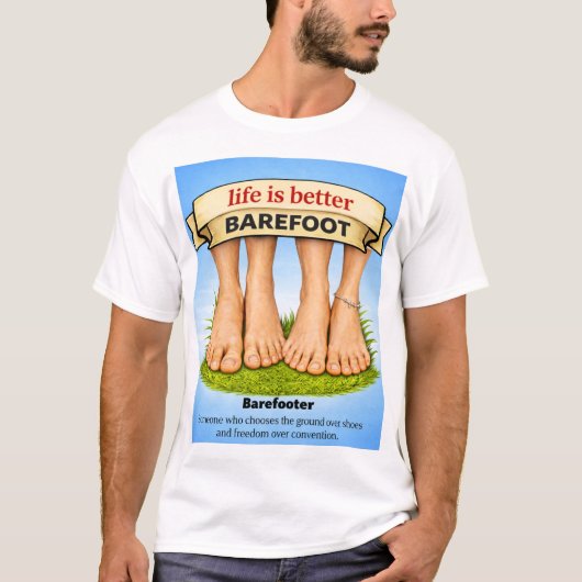 T-shirt La vie est meilleure pieds nus (Devant)