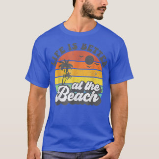 T-shirt La Vie Est Mieux À La Plage Rétro Vacances Été 