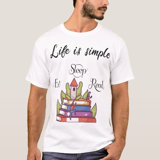 T-shirt la vie est simple - lecture (Devant)