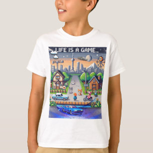 T-shirt La Vie Est Un Jeu. #Part2 (8bit) (maillot de joueu