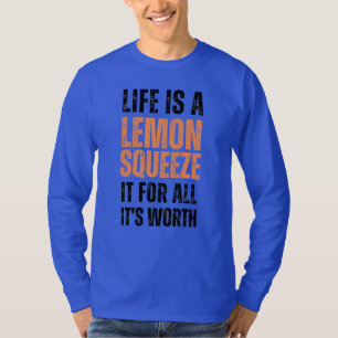T-shirt La vie est une chemise à manches longues citron -M