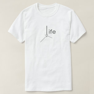 T-shirt La vie est une typographie de l'aiguille de l'horl