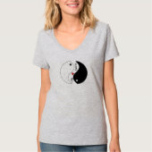 T-shirt La vie fait mal, coeur, symbole yin-yang, Embrace (Devant)