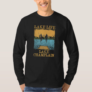 T-shirt La vie lacustre Lake Champlain Natation Nageur New