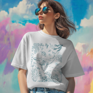 T-shirt La vie marine dessinée à la main