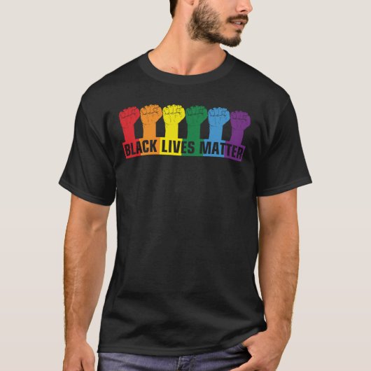 T-shirt LA VIE NOIRE EST IMPORTANTE - BLM Rainbow (Devant)