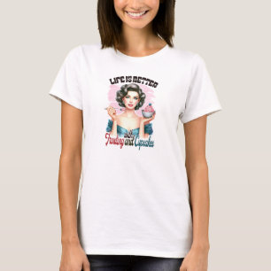 T-shirt La vie rétro est meilleure avec le gel et les cupc