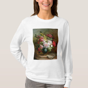 T-shirt La vie toujours avec des fleurs et la musique de