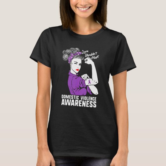 T-shirt La violence familiale, l'amour ne devrait pas fair (Devant)