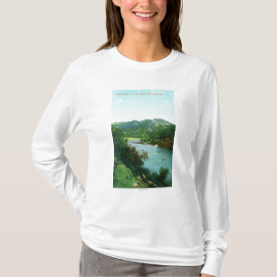 T-shirt La vue aérienne de la rivière russe au camp s'est