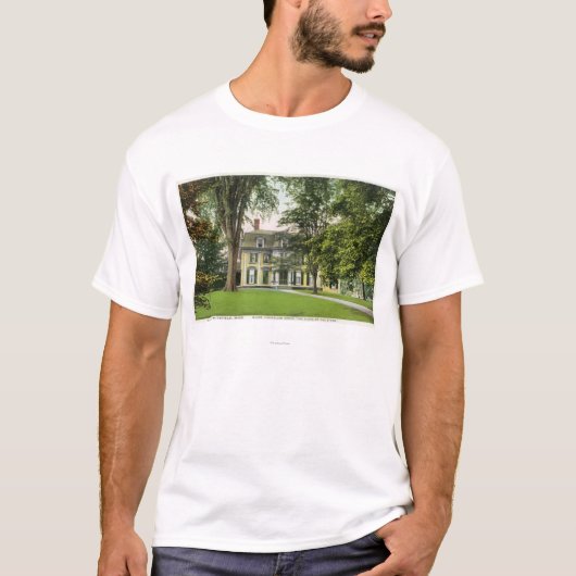 T-shirt La vue du monticule d'orme, Longfellow a résidé (Devant)