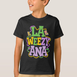 T-shirt La Weezy Ana Carte ludique de Louisiane avec festi