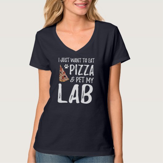 T-shirt Lab Amoureux des chiens Pizza Labrador Chien Maman (Devant)