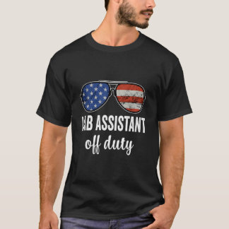 T-shirt Lab Assistant Off Duty American Flag Sunglasses