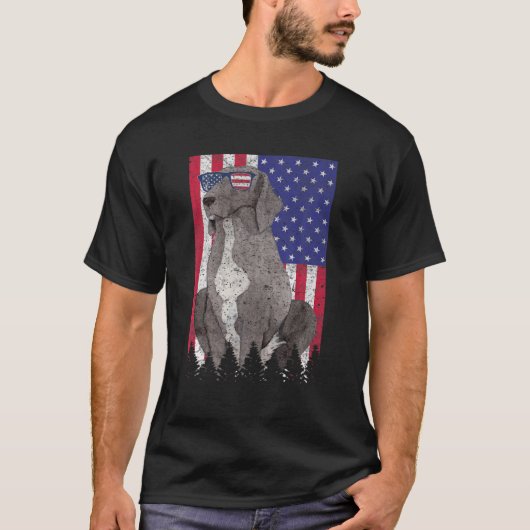 T-shirt Lab Pointer Patriotic Dog USA Pride Drapeau Améric (Devant)