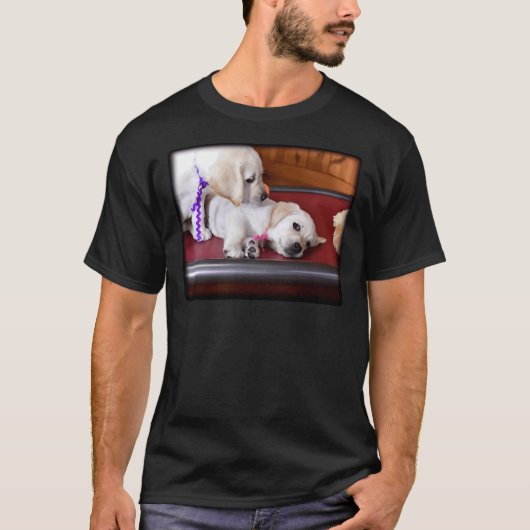 T-shirt Lab Puppy regarde vers le bas Frère (Devant)