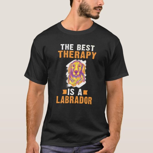 T-shirt Lab Retriever La Meilleure Thérapie Est Un Labrado (Devant)