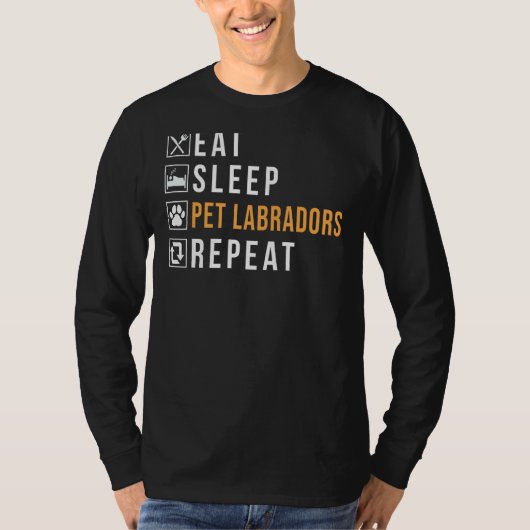 T-shirt Lab Retriever Manger Sleep Pet Labradors Répéter L (Devant)
