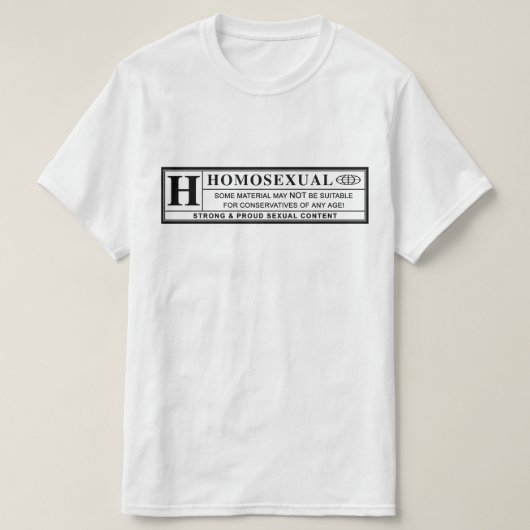 T-shirt Label d'avertissement homosexuel (Design devant)