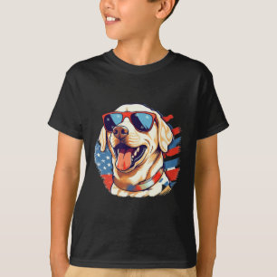 T-shirt Labo Jaune 4 juillet Design Patriotic Pup Labo