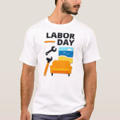 T-shirt Labor Day Work Hard Relax Design with Tools (Devant)