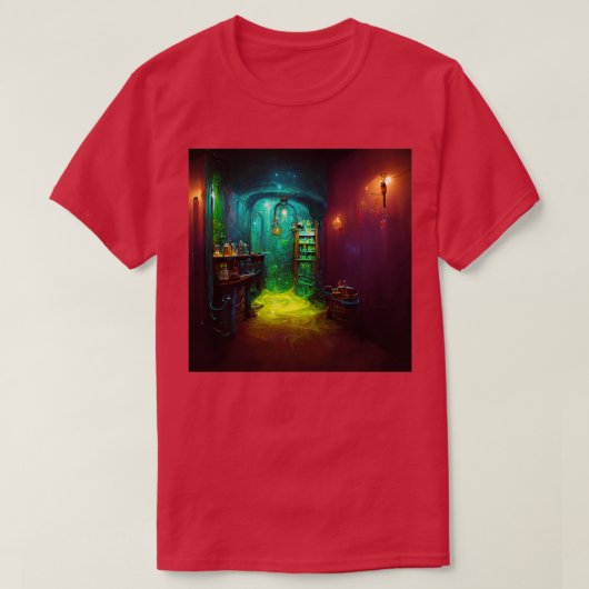 T-shirt Laboratoire d'alchimie avec potions (Design devant)
