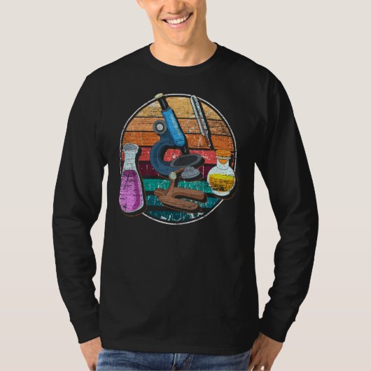 T-shirt Laboratoire de Geek des sciences du microscope rét (Devant)