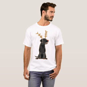 T-shirt Laboratoire noir drôle avec Noël d'andouillers de