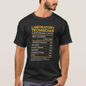 T-shirt Laboratory Technician Nutrition Facts Lab Technici (Devant)