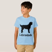 T-shirt Labradoodle avec le texte frais (dans le noir) (Devant entier)