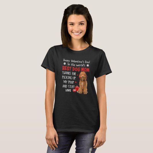 T-shirt Labradoodle Best Dog Mom Valentines Day Funny Pupp (Devant entier)
