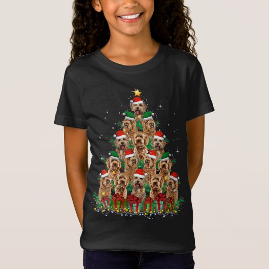 T-Shirt Labradoodle Chien sapin de Noël Famille Pajama de  (Devant)