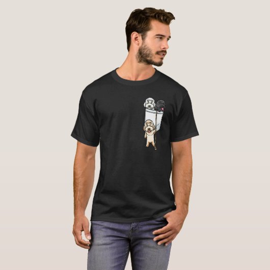 T-shirt Labradoodle Dog In Pocket_1 (Devant entier)