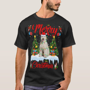 T-shirt Labradoodle Dog Lights Xmas Tree Père Noël Labrado