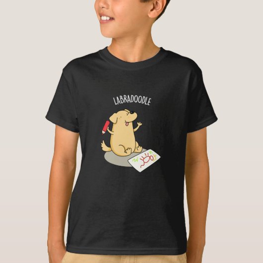 T-shirt Labradoodle Funny Labrador Chien Pun Dark BG (Devant)