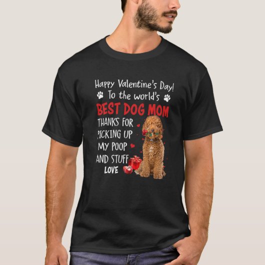 T-shirt Labradoodle Meilleur Chien Maman Valentines Jour F (Devant)