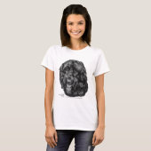 T-shirt Labradoodle noir (Devant entier)