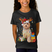 Labradoodle Reindeer lumières de Noël Drôle Chien