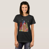T-shirt Labradoodle Santa Hat Light Buffalo Plaid Leopard (Devant entier)