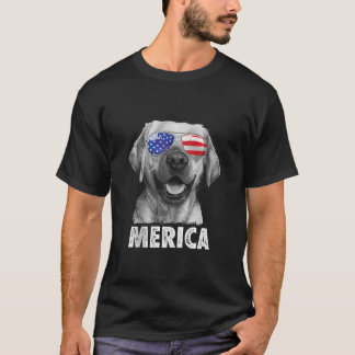 T-shirt Labrador 4 juillet Merica Lunettes de soleil Homme