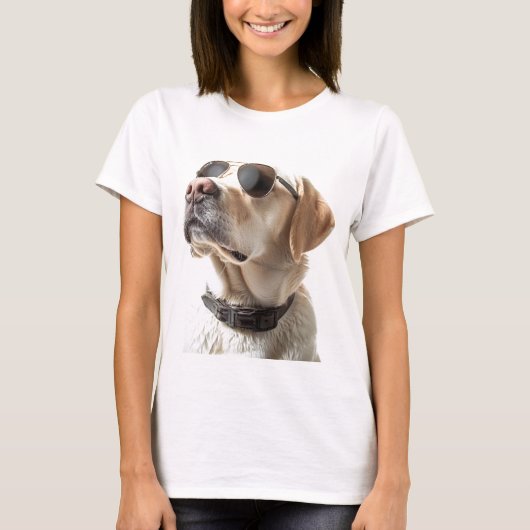 T-shirt Labrador Avec Lunettes de soleil (Devant)