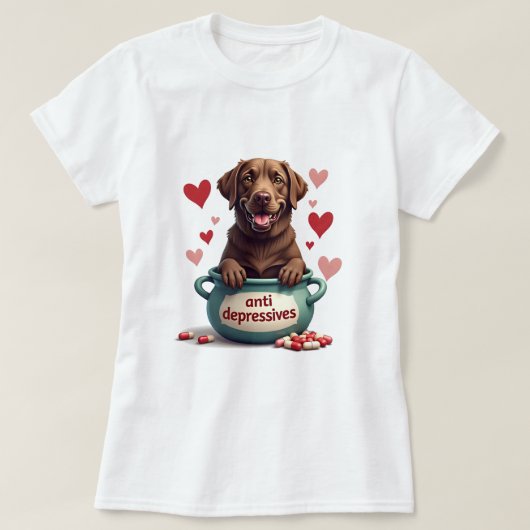 T-shirt Labrador, brun chocolat (Design devant)