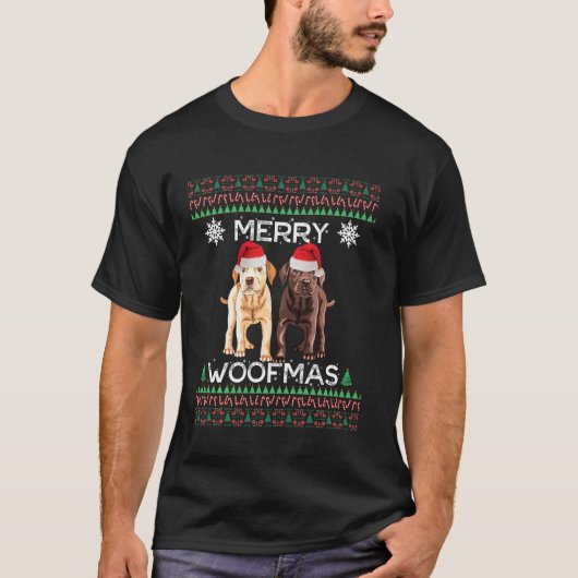 T-shirt Labrador Christmas Laid Yellow Lab Chocolat Labra (Devant)