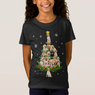T-Shirt Labrador Christmas Tree Labrador Santa Hat Lumière