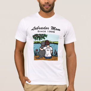 T-shirt Labrador et maman noirs personnalisés 2