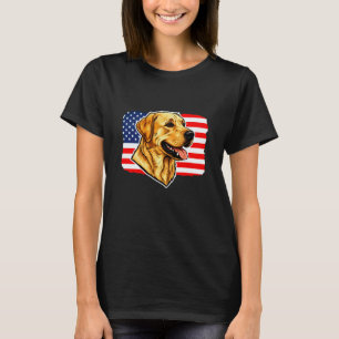 T-shirt Labrador Golden Retriever avec drapeau USA. Amateu