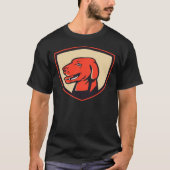 T-shirt Labrador Golden Retriever Chien Head Shield Retro (Devant)