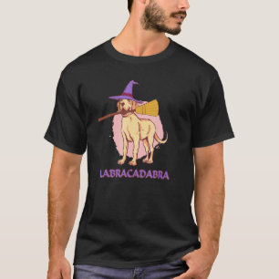 T-shirt Labrador Golden Retriever Sorcière Balai Halloween