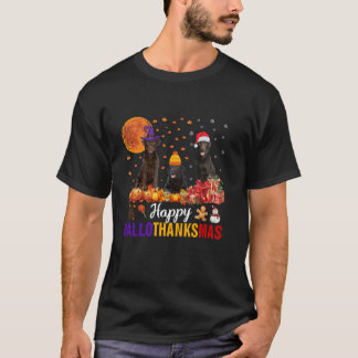 T-shirt Labrador Hallothanksmas Halloween Thanksgiving Xma