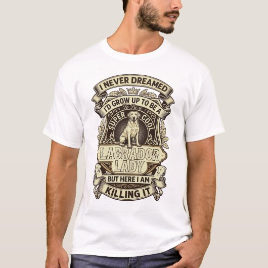 T-shirt Labrador Lady Dog Crown Shield_1 (Devant)